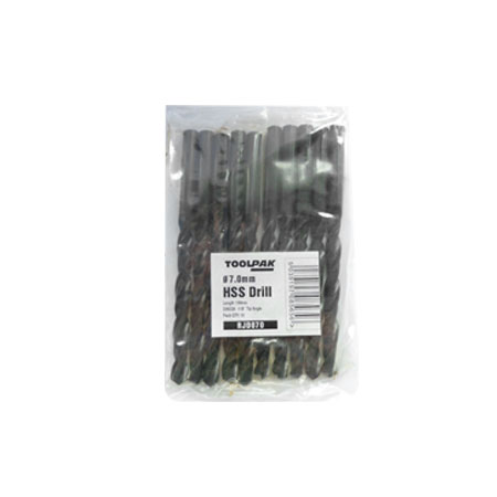 Jobber HSS Drill 7.0mm Roll Forged Toolpak Pack of 10